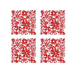 Zestaw 4 paneli dekoracyjnych (czerwonych) Alice Koziol