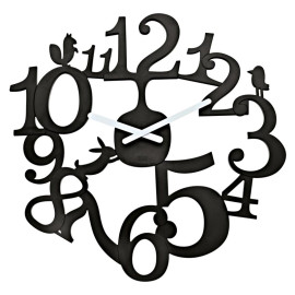 Zegar ścienny (czarny) Pi:p Koziol