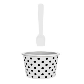 Miseczka na lody z łyżeczką (biało - czarna) Zak! Designs 0535-660