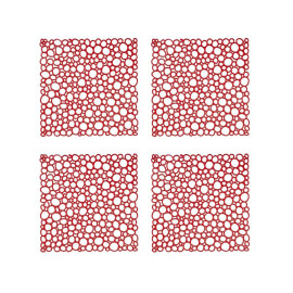 Zestaw 4 paneli dekoracyjnych (czerwonych) Oxygen Koziol