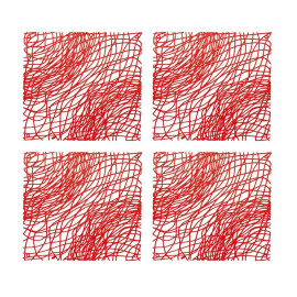 Zestaw 4 paneli dekoracyjnych (czerwonych) Silk Koziol