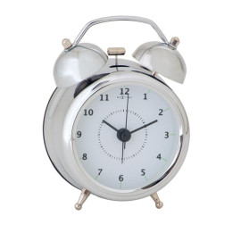 Budzik srebrny (20 cm) Wake Up Nextime