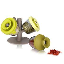 Zestaw 3 pojemników do przypraw (zielonych) Popsome Vacu Vin