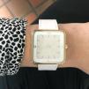 Zegarek na rękę (biało-złoty) Square Wrist Nextime
