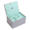 Pudełko na biżuterię, potrójne (szaro-miętowe) Classic Stackers