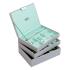 Pudełko na biżuterię, potrójne (szaro-miętowe) Classic Stackers