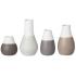 Zestaw 4 mini wazoników (biało-brązowych) Rader