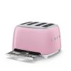 Toster na 4 kromki, osobno (pastelowy róż) 50's Style SMEG