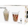Zestaw 2 szklanek 350 ml z łyżeczkami (złoty) Dot Dot Zak! Designs